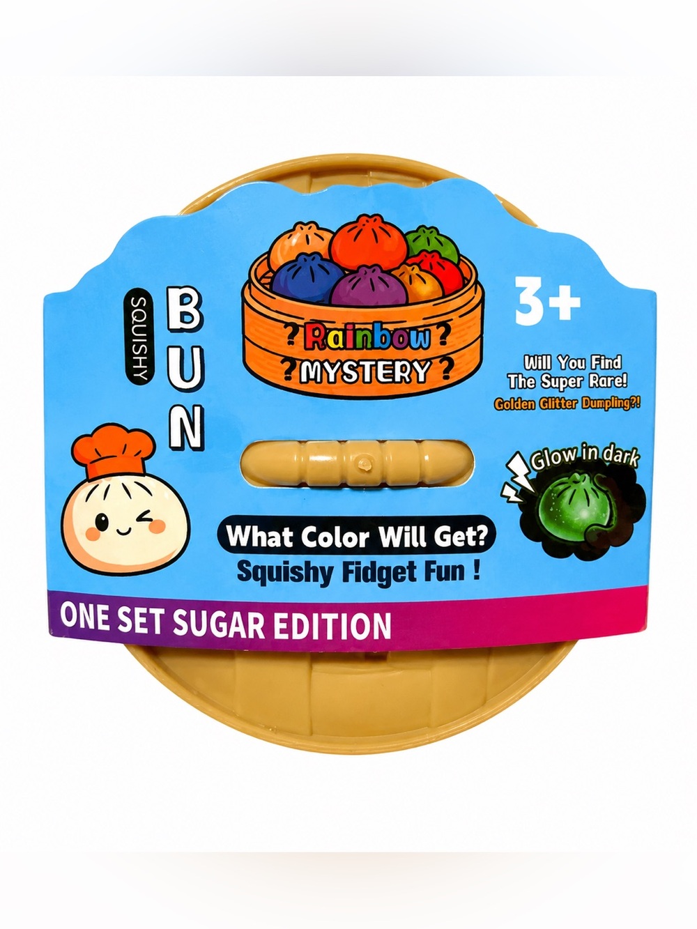 New Mini Mystery Squishy Glitter Glow Fidget Dumpling